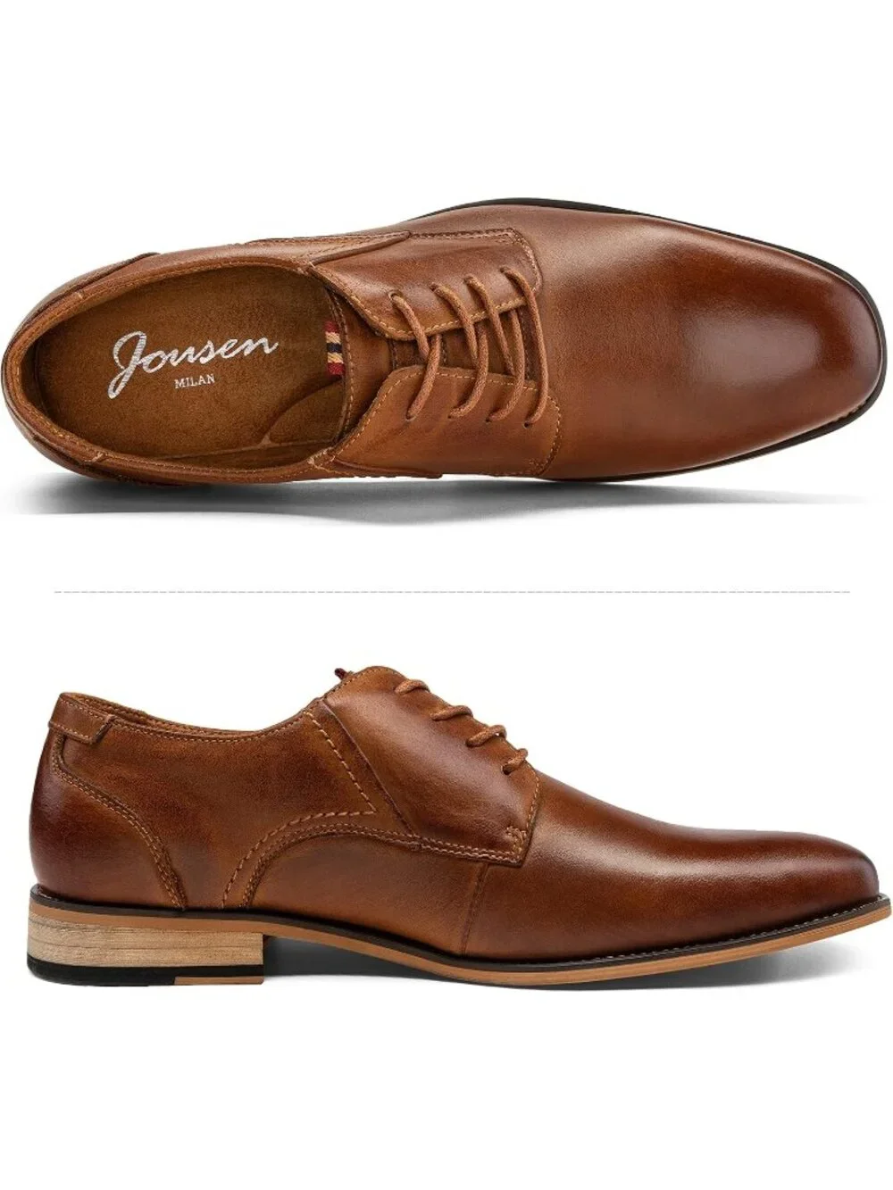 Men's Brown Leather Retro Plain Formal Dress Oxford Derby Causal Shoes